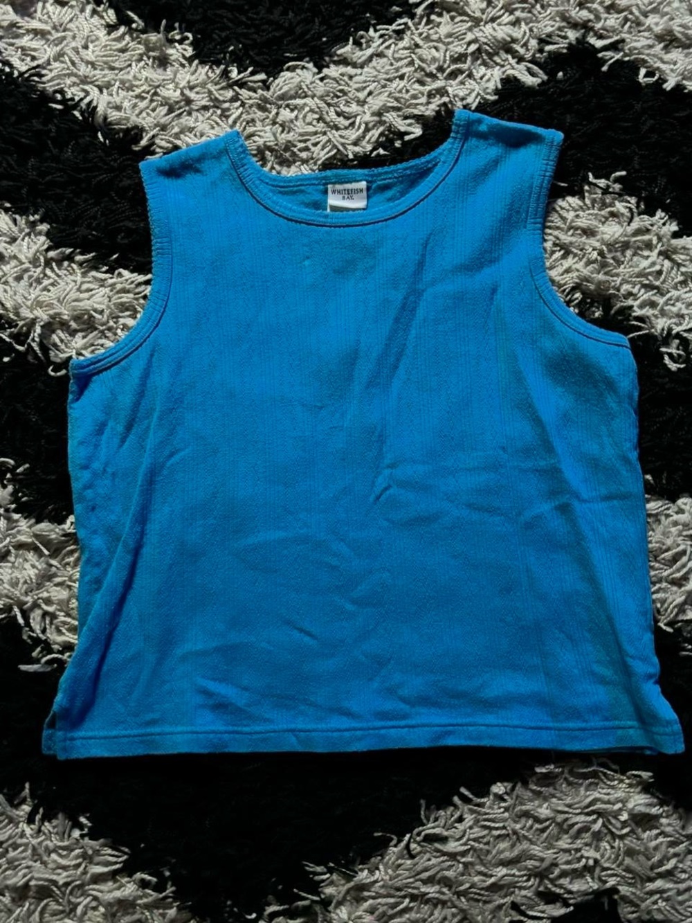 Whitefish Bay Blue Knit Tank Top Large (14-16)